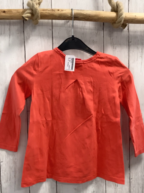 S´Oliver  Langarmshirt  Gr. 98  hellrot Schrift mit Rosetten