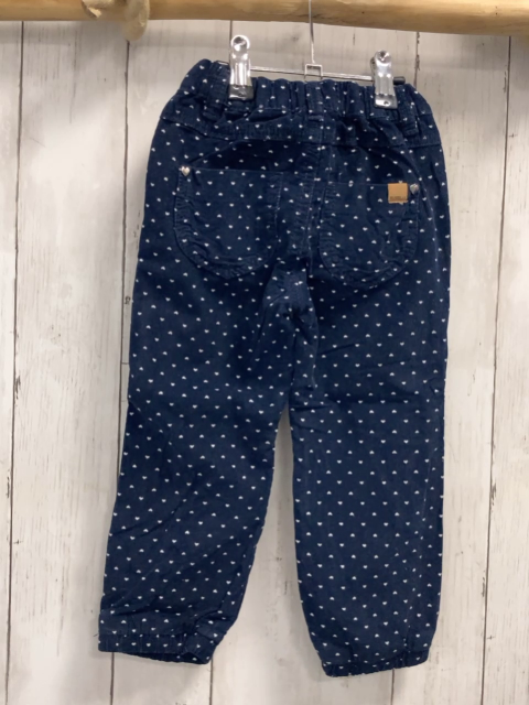   Hose  Gr. 92  blau Kord gefüttert weiße Herzen 