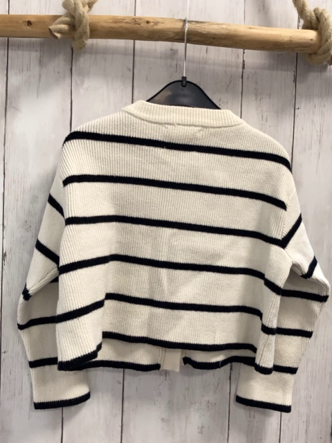Zara  Strickjacke  Gr. 116  weiß schwarze Streifen Rippen 