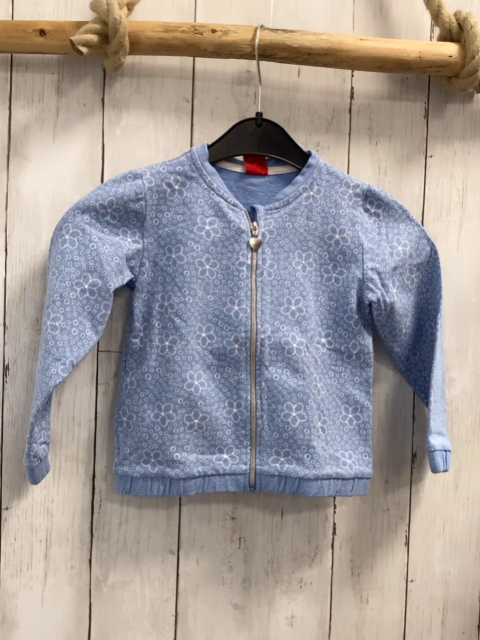 S´ Oliver  Sweatjacke Gr. 92  helalblau weiße Blumen 