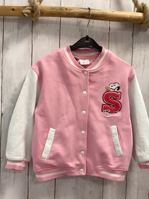 Zara  Sweatjacke  Gr. 110  rosa weiße Ärmel weißer Streifenbund 