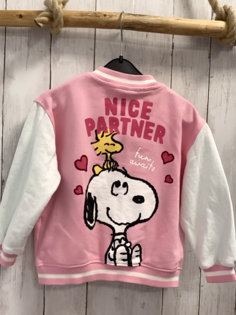 Zara  Sweatjacke  Gr. 110  rosa weiße Ärmel weißer Streifenbund 