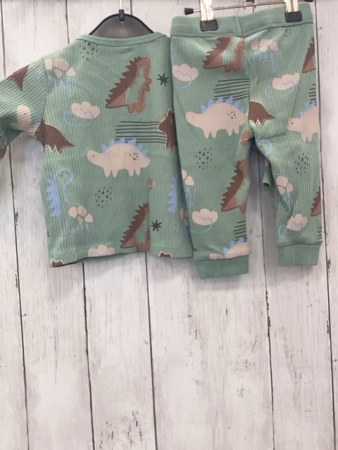2tlg Alana  Langarmshirt + Leggings  Gr. 74  mint Rippen bunte Dinos 