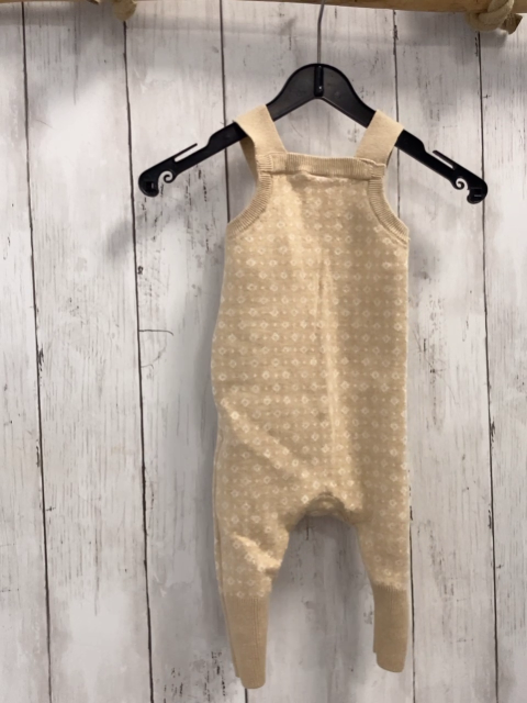 Alana  Latzhose  Gr. 68  hellbraun weiße Rauten Strick 