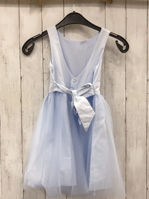 Vertbaudet  Kleid  Gr. 116  hellblaues Oberteil transparenter Tüllüberrock
