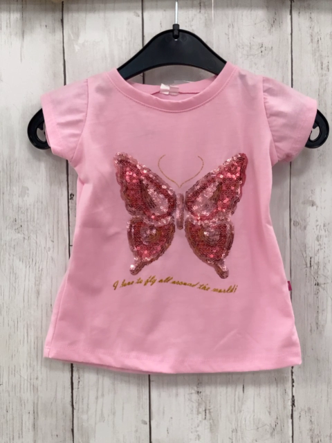   T-Shirt  Gr. 74  rosa Pailettenschmetterling 