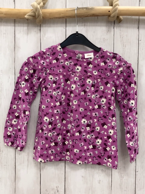 S´Oliver  Langarmshirt  Gr. 104  heller beerenton bunte Blumen 