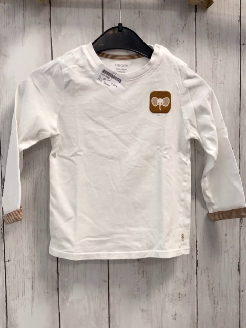 Obaibi  Langarmshirt  Gr. 86  weiß Elefant brauner Bund 