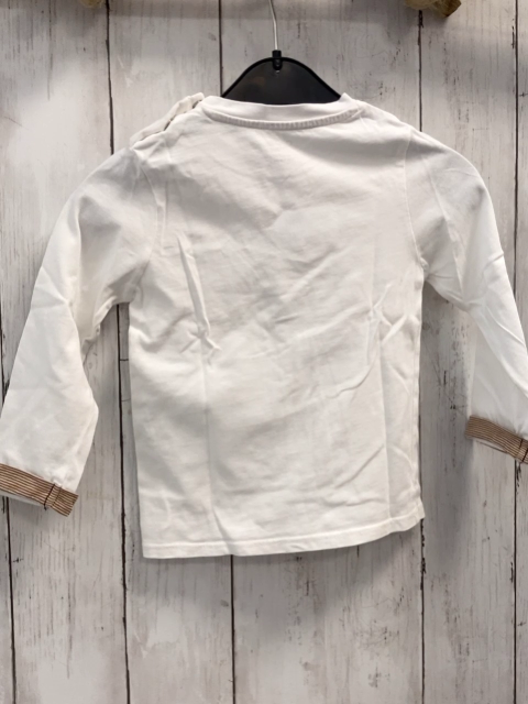 Obaibi  Langarmshirt  Gr. 86  weiß Elefant brauner Bund 