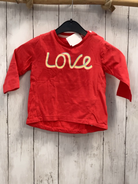 Esprit  Langarmshirt  Gr. 80  rot bunte Schrift 