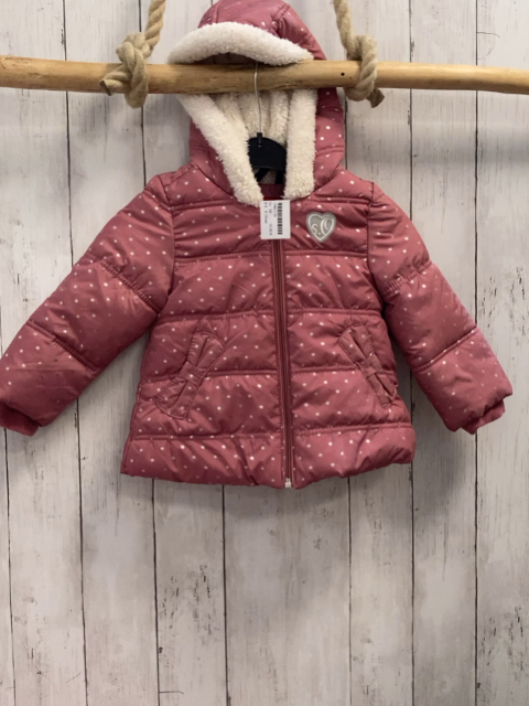 S´Oliver  Winterjacke  Gr. 92  altrosa silber Sterne Kapuze mit weißem Plüschbund + -futter 