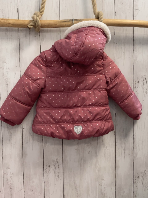S´Oliver  Winterjacke  Gr. 92  altrosa silber Sterne Kapuze mit weißem Plüschbund + -futter 