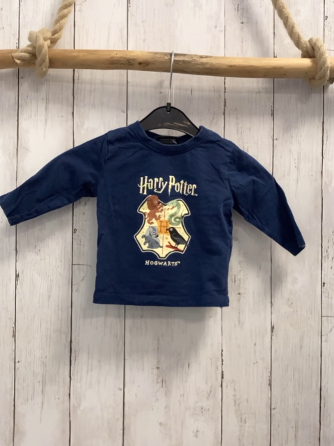 Harry Potter  Langarmshirt  Gr. 68  blau Wappen Schrift Harry Potter 