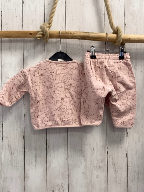 2tlg H&M  Pullover + Jogginghose  Gr. 68  rosa weinrte Tiere 