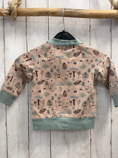   Pullover  Gr. 80  lachs Waldtiere Tannen mint Bund 