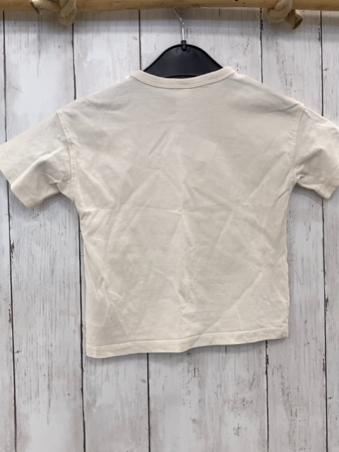 H&M  T-Shirt  Gr. 86  beige Bild mit Dinos Schrift 