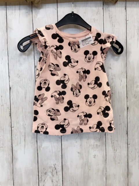 Disney  T-Shirt  Gr. 110  rosa Minnie Mouse Köpfe mit Glitzerschleife 