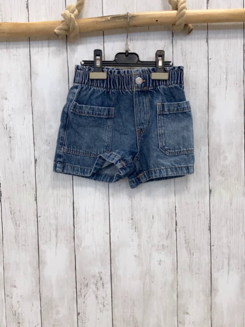 H&M  Shorts  Gr. 122  blau Jeans aufgesetzte Taschen Gummizugbund 