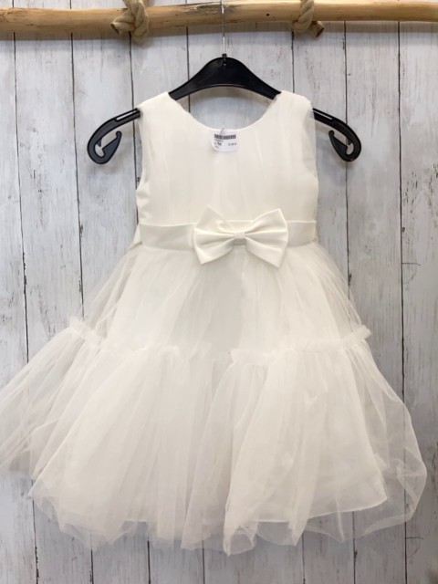   Kleid  Gr. 116  weiß Tüllüberrock große schleife 