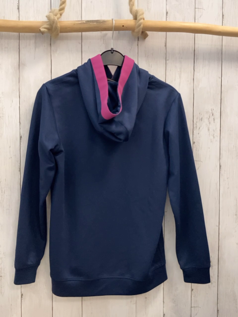 Siksilk  Pullover lang  Gr. 158  blau Kapuze pflaume Bund + Schrft 
