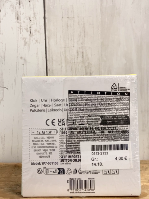  neu Uhr  grau Katze im Karton 