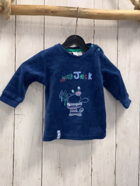 Bob der Bär  Pullover  Gr. 62  blau Nicky Tier Schrift Bäume 