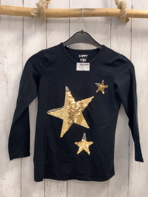   Langarmshirt  Gr. 128  schwarz Pailettensterne 