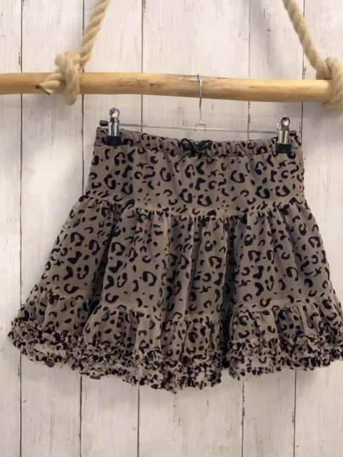 H&M Rock Gr. 128  grau schwarz Leoprint