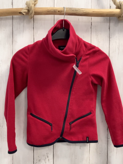 Decathlon Fleecejacke Gr. 128  rot blauer Reißverschluss