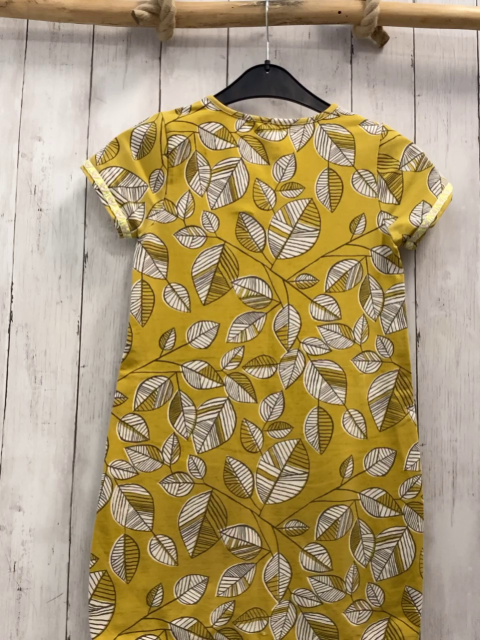 Didi  Kleid  Gr. 128  mais grau weiße Blätter