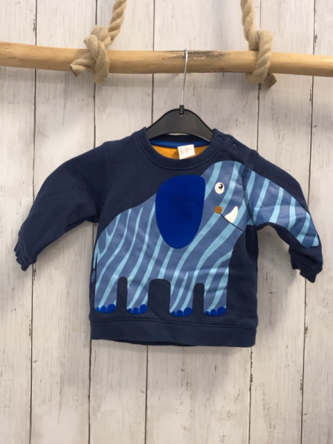 H&M  Pullover  Gr. 74  blau + gestreifter Elefant 