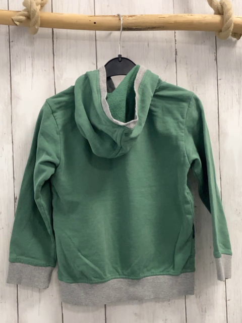 Sanetta  Pullover  Gr. 116  grün grauer Bund Kapuze Dino Schrift 