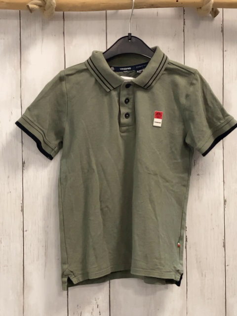 Vingino  T-Shirt  Gr. 122/128  kiwi Polokragen schwarzer Bund 