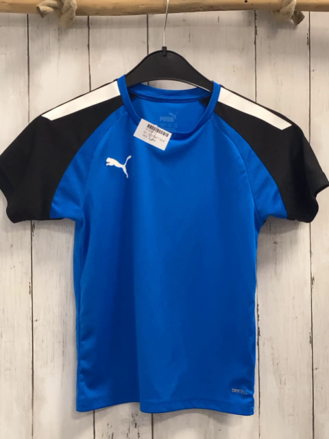 Puma  Sportshirt  Gr. 122/128  hellblau schwarz weiße Streifen 