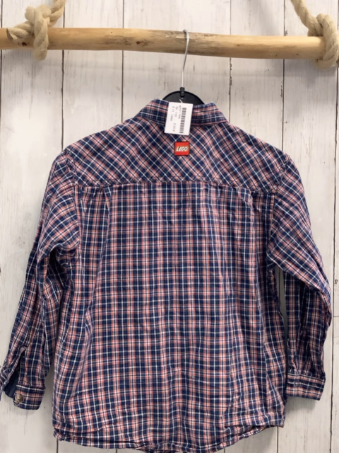 Lego  Hemd  Gr. 110  blau hellrot weiß kariert Legosteine 