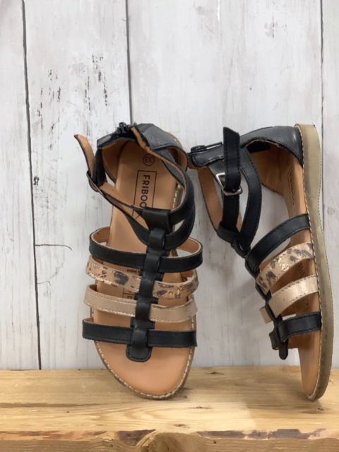 Friboo  Sandalen  Gr. 33  schwarz + bronze Riemen 