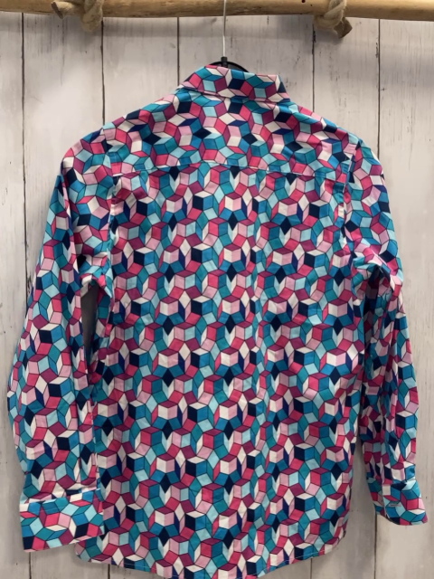   Hemd  Gr. 140  weiß türkis blau pink rote Würfel 