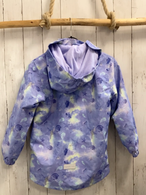  Jacke   Gr. 146  flieder Muscheln Sterne Fleecefutter 