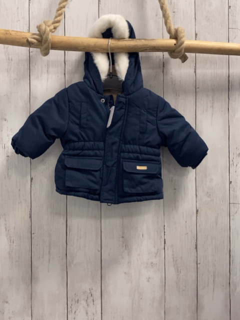 Chicco  Winterjacke  Gr. 56  blau Kapuze mit weißem Plüschkragen 