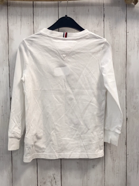Tommy Hilfiger  Langarmshirt  Gr. 116  weiß Schrift 