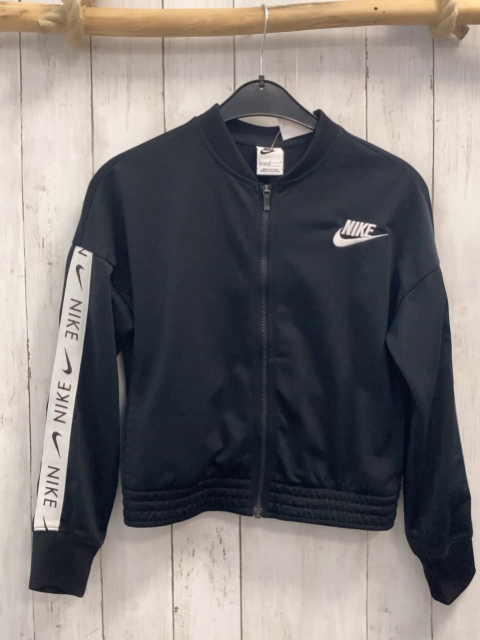 Nike  Joggingjacke  Gr. 146  schwarz weißes Band an den Ärmeln mit Schrift 