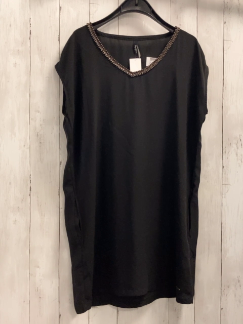 Pepe Jeans  Longbluse  Gr. M schwarz Bund mit Perlen + Stäben 