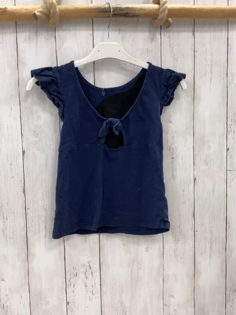   T-Shirt  Gr. 122  blau Blumen Schmetterling mit Glitzer + Pailetten 