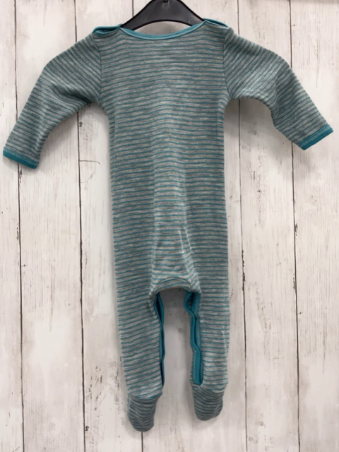 Engel  Schlafanzug  Gr. 68  grau türkis Streifen 70 % Schurwolle 30 % Seide 