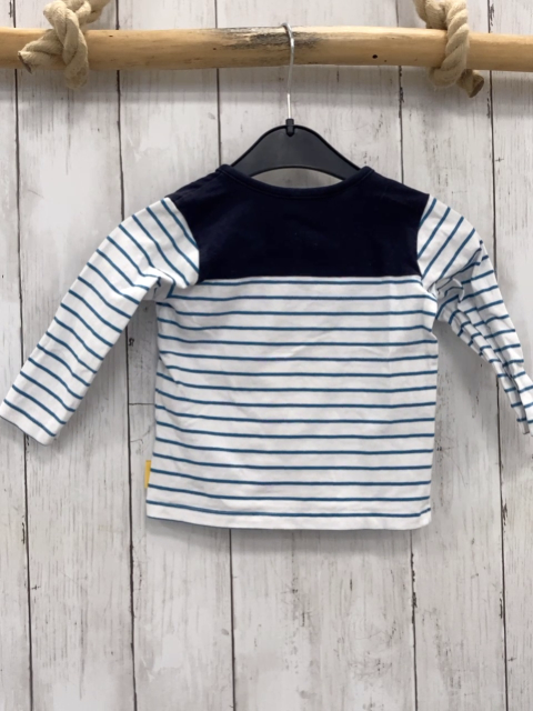 Steiff  Langarmshirt  Gr. 74  blau + weiß türkis Streifen 