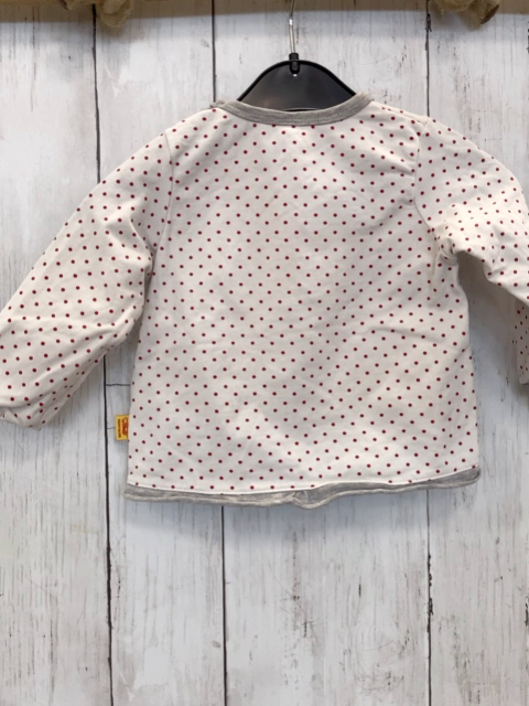 Steiff  Langarmshirt  Gr. 68  weiß rote Punkte grauer Bnd 