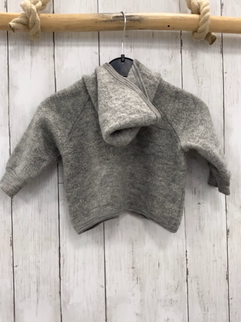 Engel  Wolljacke  Gr. 68  grau Kapuze 100  % Schurwolle 