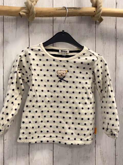 Steiff  Pullover  Gr. 92  creme schwarze Punkte Bärenkopf 