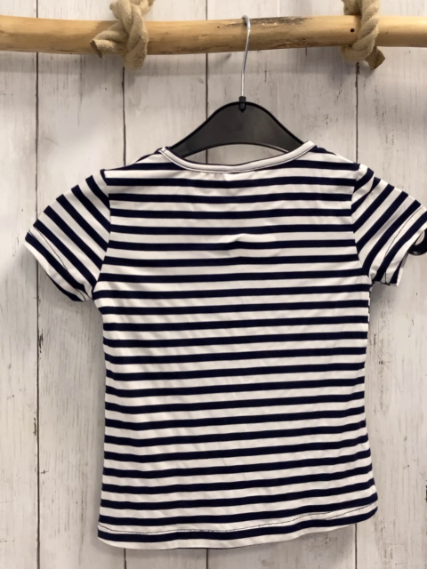   T-Shirt  Gr. 110  weiß schwarze Streifen Pailettenanker 