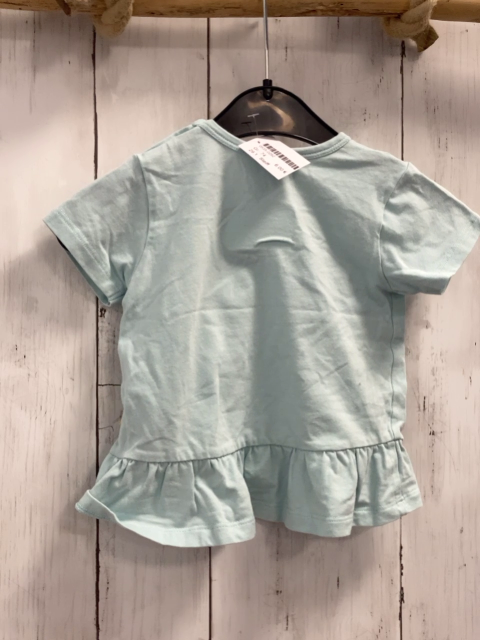 Steiff  T-Shirt  Gr. 74  hellblau Rüschensaum Bär Palmen 